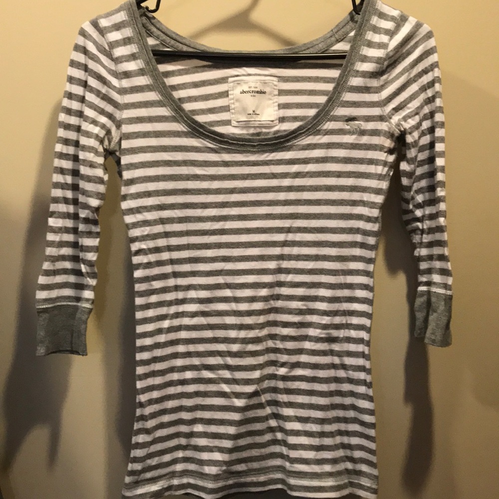 quarter sleeve striped shirt